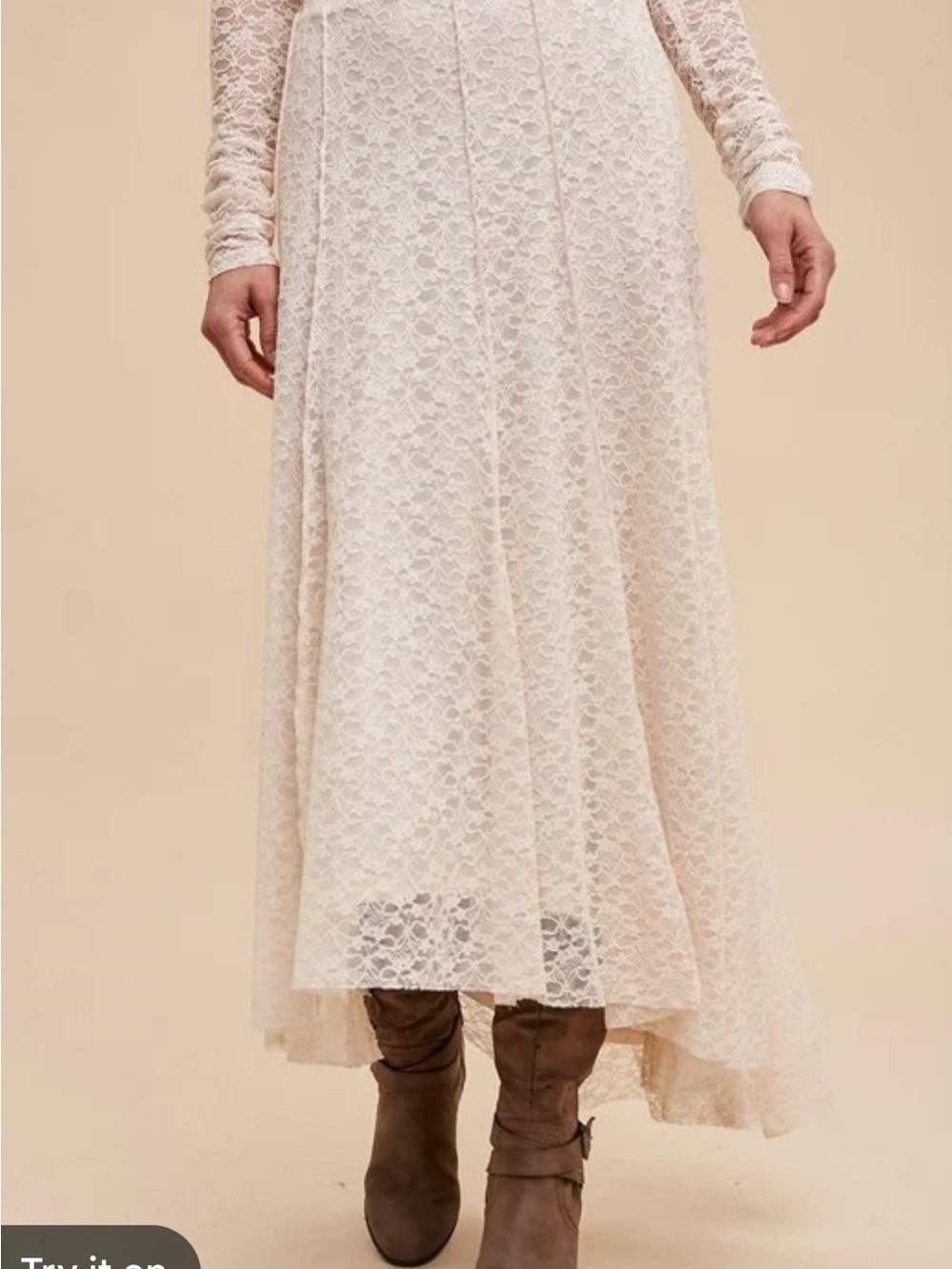 In Bloom Ivory Lace Midi Skirt